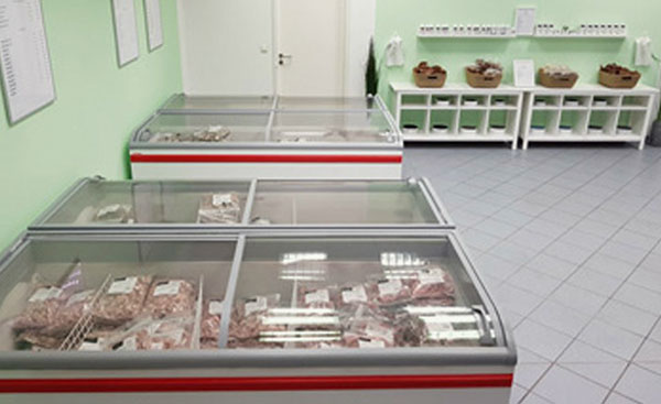 BARF-Shop Hannover Fleisch abgepackt in der Kühlung